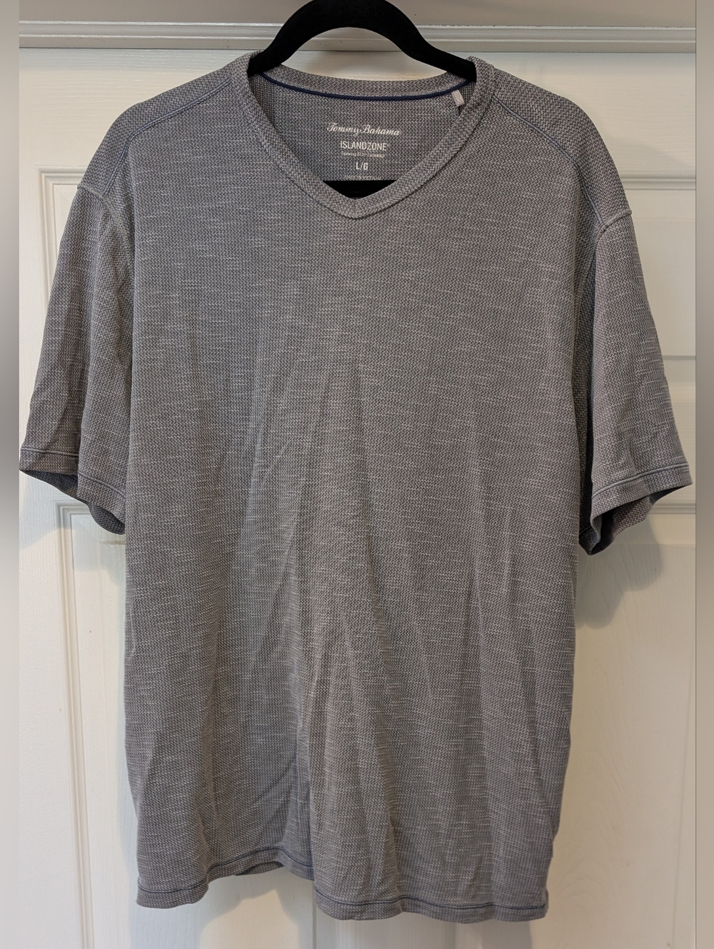Tommy Bahama Island Zone Men's Gray Short Sleeve T-Shirt Size Large EUC cthny